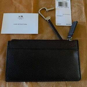 Coach Brown Leather Key and Card Holder